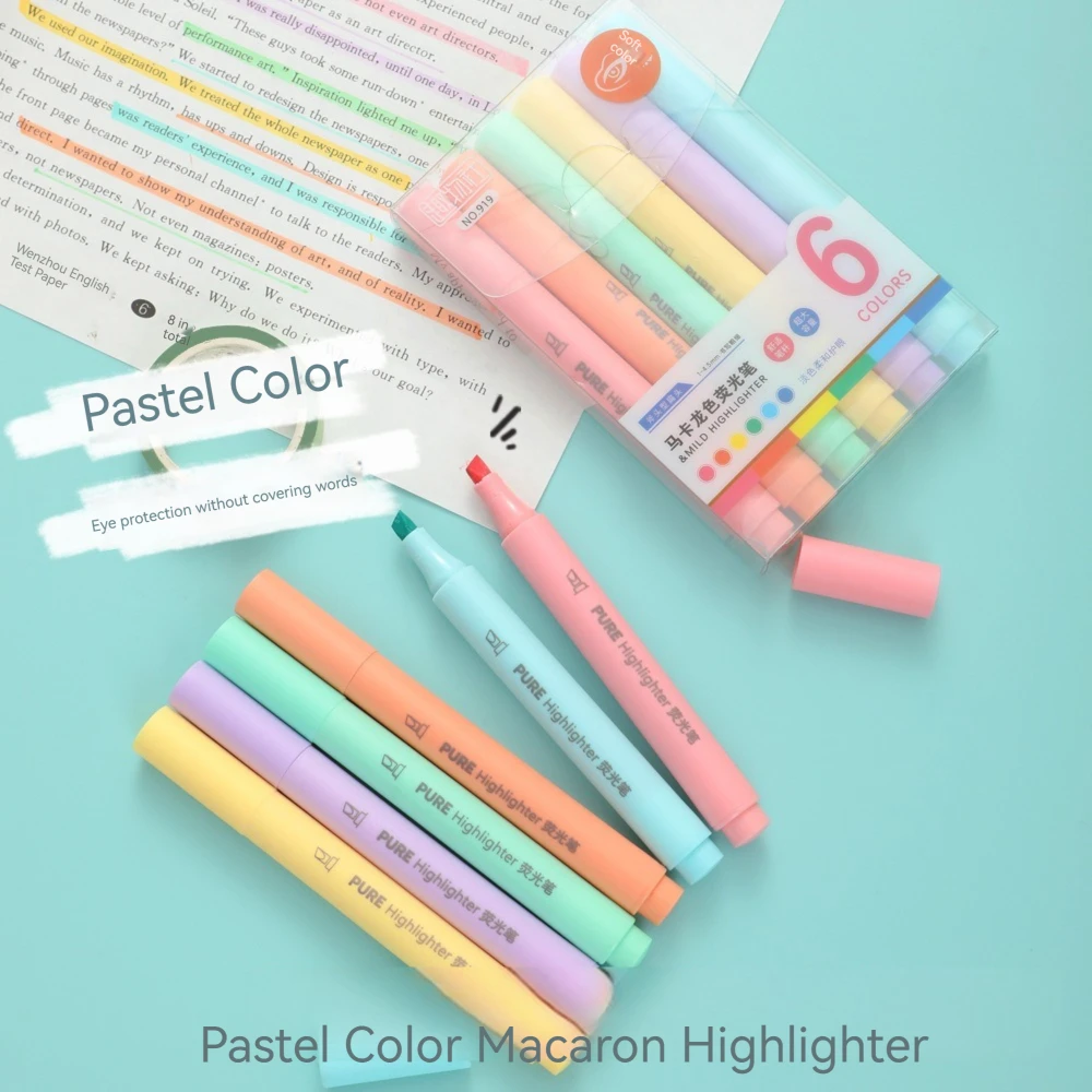 6 Pz/set Colore Pastello Macar - Pastel Highlighter Set Double Ended recensione e prezzo